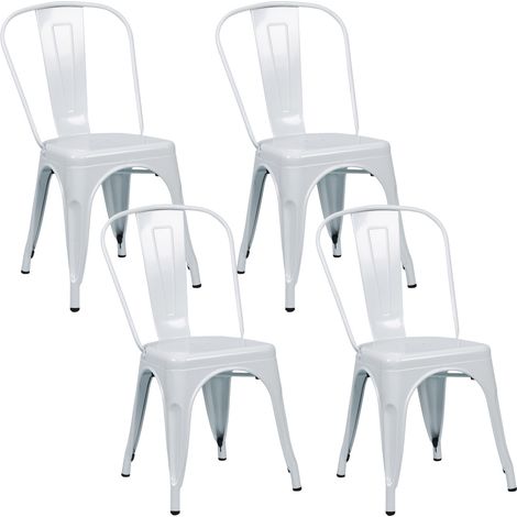 Pack 4 Sillas Apilables Industriales de Acero 45x45x85cm Thinia Home (1/4)