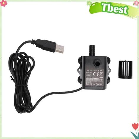 Submersible, petite pompe d'aquarium de pompe de fontaine d'usb de 300L H 5V avec l'ajustement IP68 pour la culture hydroponique (1/4)