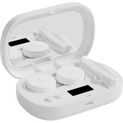 Nettoyeur de lentilles ultrasonique, nettoyeur de lentilles souples rechargeable, 5 modes de nettoyage intelligents, étui de rangement inclus, solution portable, idéal pour les adultes. (1/4)