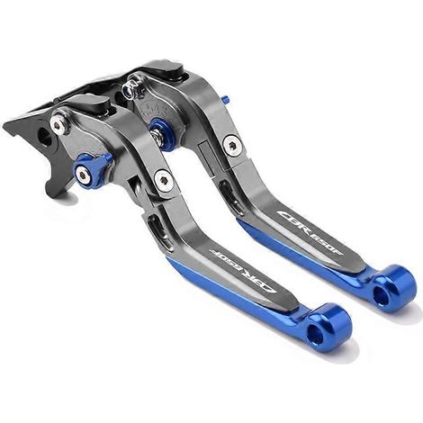 Convient pour Honda CB650F CBR650F : levier réglable en alliage d'aluminium modifié, guidon de frein, klaxon d'embrayage (CBR650F bleu titane). (1/5)