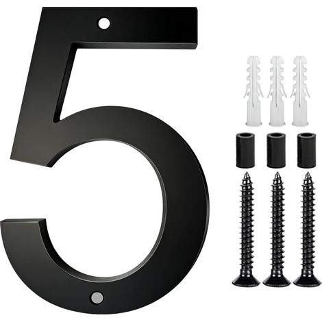 Étiquette de porte avec vis - Numéros d'adresse modernes en acrylique flottant - Numéros de maison pour l'extérieur pour la maison, la boîte aux lettres, l'hôtel (1/5)