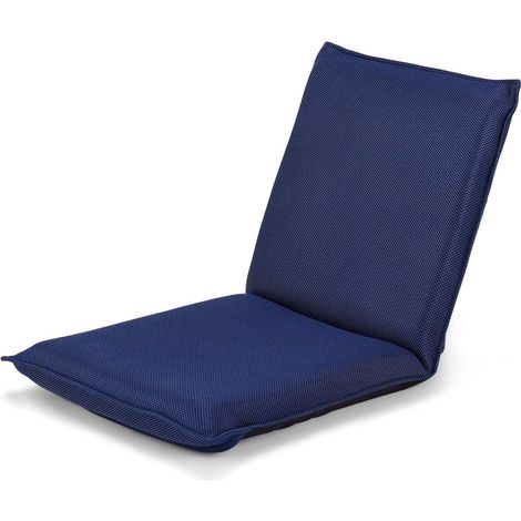 COSTWAY Silla Plegable de Suelo, Silla relax, Silla de Piso con Respaldo Ajustable de 6 Posiciones (Azul Marino) (1/5)