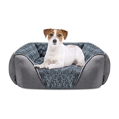 Panier pour Chien Moyen Taille, Lit pour Chien Lavable Anti-anxiété, Doux Confortable Anti-dérapant pour Petit Moyen Chiens et Chats, 63x53x20cm (1/5)