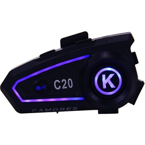 Casque de moto Bluetooth Casque mains libres Appel Casque sans fil étanche Lumière d'ambiance 1000mAh (1/4)