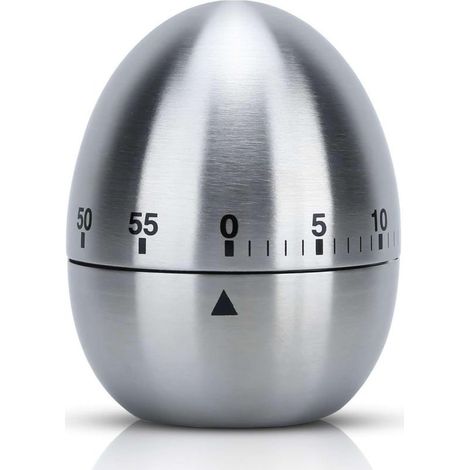 Minuteur à œufs en Acier Inoxydable - Design élégant en Forme d'œuf - Minuteur de Cuisine pour la Cuisine jusqu'à 55 Minutes (1/5)