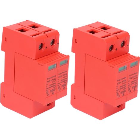 2 pezzi di protezione da sovratensione per installazione su binario, dispositivo di protezione da sovratensione CC 2P, protezione fotovoltaica, scaricatore di fulmini a bassa tensione (CC 500V).