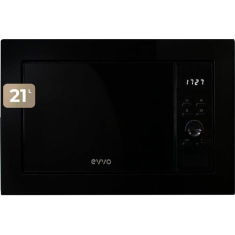 EVVO Microondas Integrable Mi30 Black - 21 Litros, Horno Microondas Función Grill, Display Digital, Bloqueo Infantil y Temporiza (1/5)