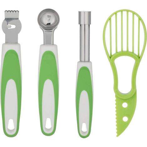 Lot 4 outils fruits – avocadomètre + cuillères fruits + citron planning – ustensiles cuisine (1/5)
