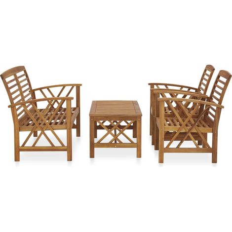Maison Exclusive - 4-tlg. Garten-Lounge-Set Massivholz Akazie