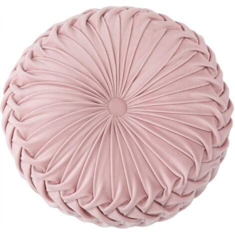 1 coussin de chaise rond rose de 35 cm de diamètre et 10 cm de hauteur. Coussin d'assise lavable en mousse à mémoire de forme. (1/5)