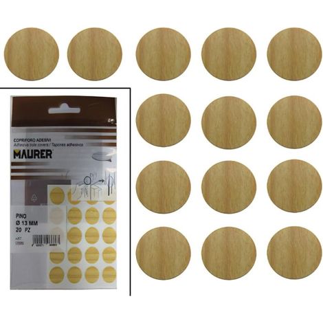 Tapatornillos Adhesivos Pino (Blister 20 unidades)