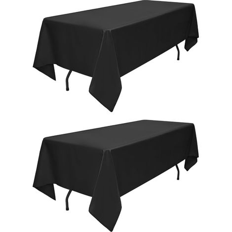 Black Fabric Tablecloths 153 x 260 cm Table Cover (1/5)