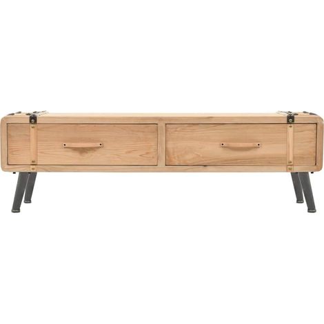 Meuble TV, Étagère TV, Meuble de Salon, Bois de sapin massif 120 x 33 x 35 cm OIB8108E (1/5)