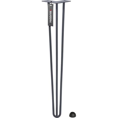 HOLZBRINK 4 x Hairpin Tischbeine Metall 3-Stangen, Hairpin Leg Möbelfuß, Schwarz, 25 cm, HLT-13A-25-9005