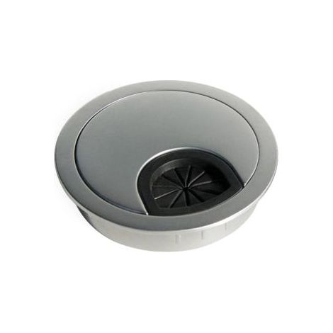 Emuca Couvercle passe-câbles circulaire, D. 60 mm, à encastrer, Zamak, Chromé mat - talla (1/6)