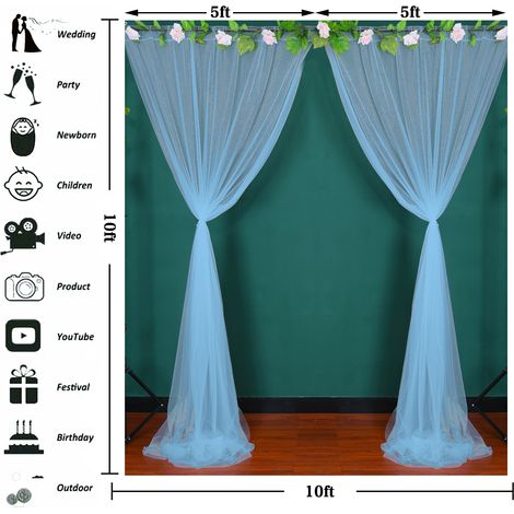 Rideau en maille de nylon semi-transparent pour mariage/fête/accessoires photo, violet foncé 1,5 x 3 m (1/5)