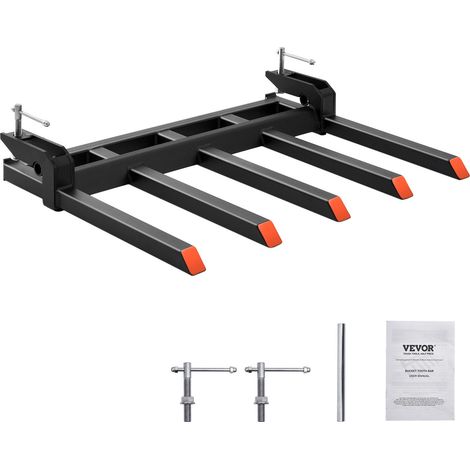 Pince fourches à débris, 48", capacité 1200 kg, pince robuste sur fourches à palettes, accessoires de godet de chargement tracteur compact pour nettoyer débris de membres tombés, déchets de cour (1/5)