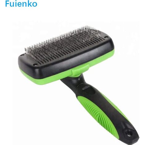 Brosse Chien et Chat,Brosse et peigne pour chien ,Brosse Peigne de Toilettage Rétractable pour Les Animaux Vert et Noir (1/5)