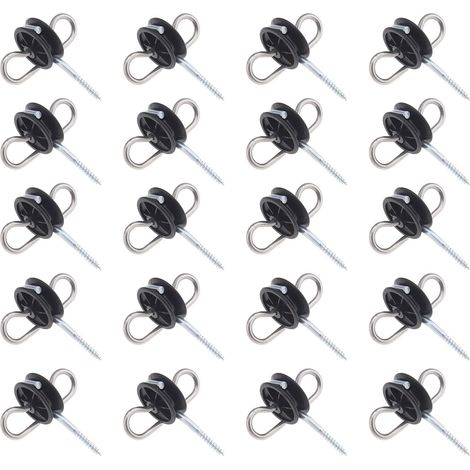 20pcs Double Eyelet Anchor Handle Insulators for Low Impedance Electric Fence (1/5)