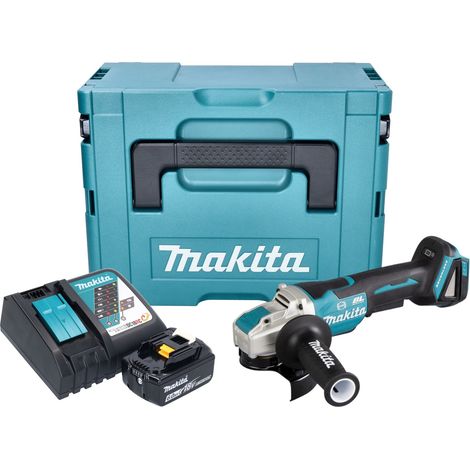 Makita DGA 520 RG1JX1 Smerigliatrice angolare a batteria 18 V 125 mm X-LOCK Brushless + 1x batteria ricaricabile 6,0 Ah + caricabatterie + Makpac