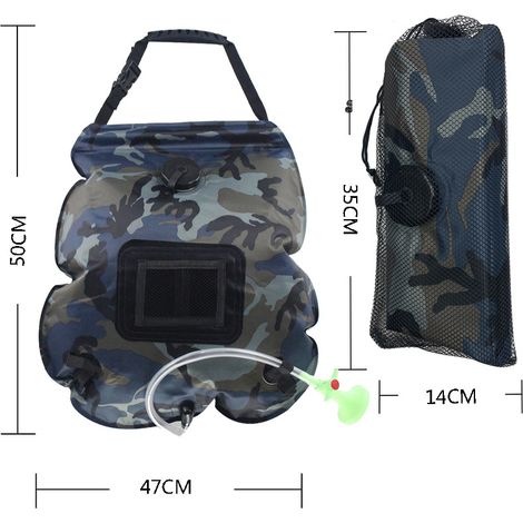 20L Solar Campingdusche, Tragbarer Solar Wassersack für den Garten, Reisedusche mit Duschkopf, Schlauchtasche (1/4)