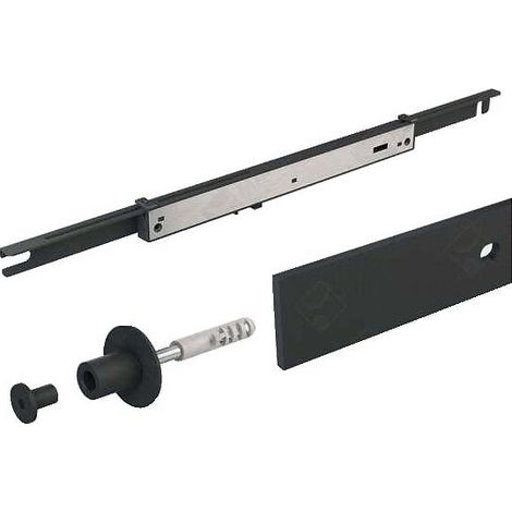Kit de rail Roc-Design - avec amortisseur - pour ouverture jusqu'à 1200 mm - finition noir - longueur 2400 mm - MANTION (1/5)