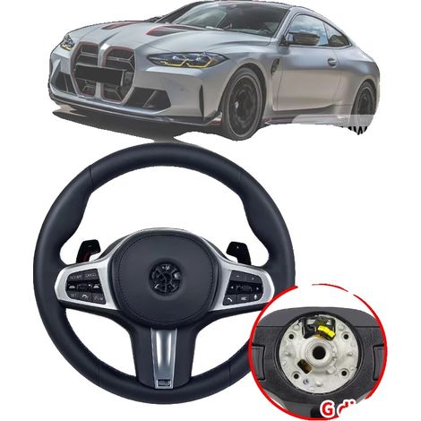 Accessorio per volante, rivestimento in pelle, facile installazione, palette nere (1/2)