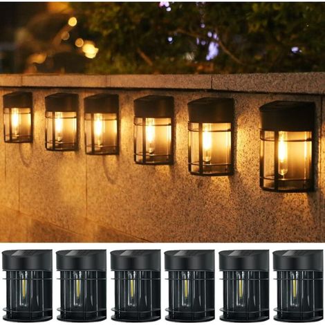 royaluxe -lampes solaires exteries jardinlampe solaire exteri jardin decorative 6 Packs Lampe/Lumiere Solaire Exteri Jardin avec Étanche, Rétro LED Applique Solaire Exteri Décoration pour Chemin, Te (1/5)