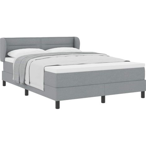 Maison Exclusive - Letto a molle con materasso Grigio chiaro 160 x 200 cm Tessuto