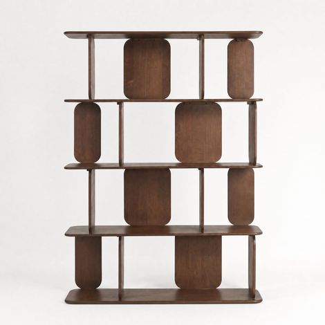Librería Nino de madera de mango color nogal (1/4)