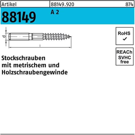 Goujon R 88149 Type 23 E M8x 160 A 2 50 pièces