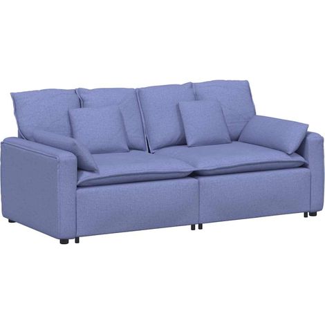 vidaXL Divano Modulare con Cuscini Jeans Blu (1/5)