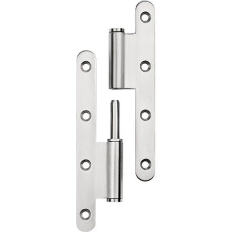 Bisagra de arco reforzada de acero inoable para purificación, puerta de acero resistente, bisagra redondeada para inodoro, bisagra en L extraíble, 140 x 60 x 2,5 mm, derecha (1 pieza) (1/5)