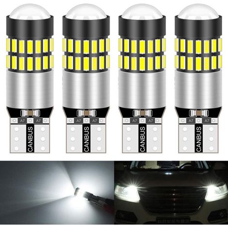T10 168 175 194 2825 W5W Ampoules LED CanBus 3014 30SMD Lentille DC 12V Dôme de Carte intérieure avec courtoisie, Feux de Position latéraux de Plaque d'immatriculation, Blanc xénon, 2,7 W