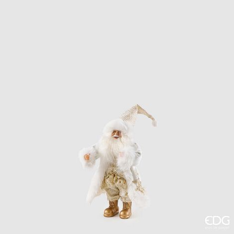EDG Enzo De Gasperi Decoro Babbo Natale White Gold H31 cm – Decorazione di Natale (1/4)