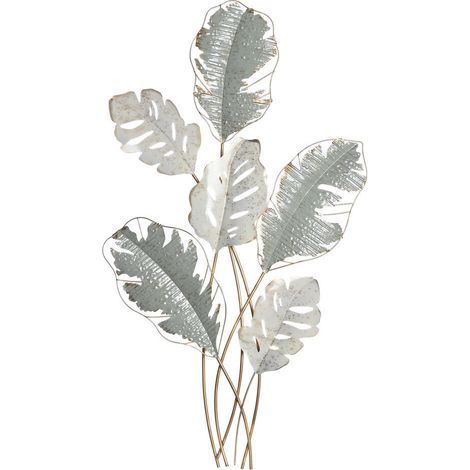 DKD Home Decor Décoration murale métal blanc vert moderne (1/3)