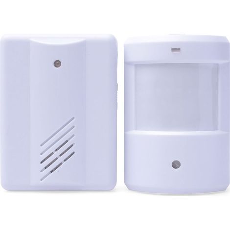 Alarme détecteur de mouvement sans fil, alarme de porte alimentée par batterie, détecteur de mouvement d'une portée de 100 m, détecteur de passage (1/5)