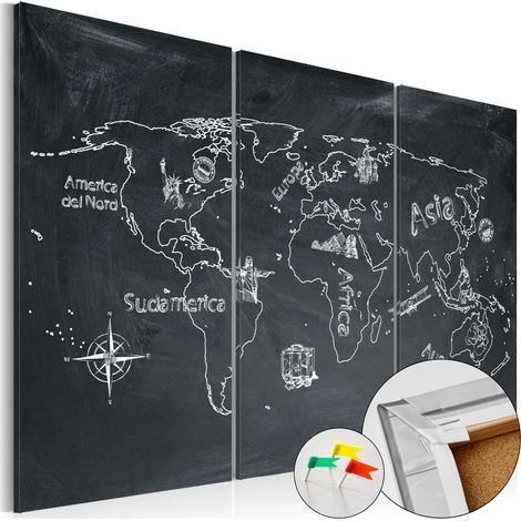 Quadri di sughero - Geography lesson [Cork Map] - 120x80 (1/4)