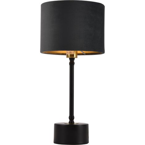 Lampada da tavolo lampada da scrivania in metallo flanella 39 cm nero rame e grigio 030002512