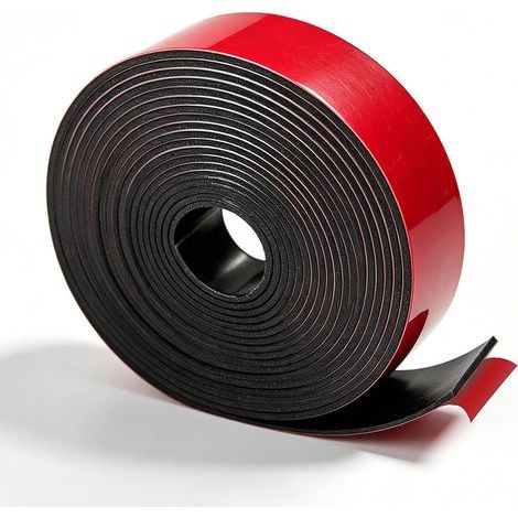 Bande Caoutchouc Adhésive 25mmx1,5mmx3,5M Noir Solide Joint Caoutchouc - Forte Auto‑adhésion Flexibilité Facile à couper- pour Étanche Anti-vibration Protection des sols
