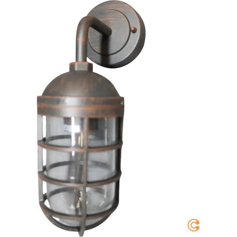 [GEBRAUCHT] B-Ware Wandleuchte Außenwandlampe Leuchte Gero Metall Glaslampenschirm E27 Led Ip44