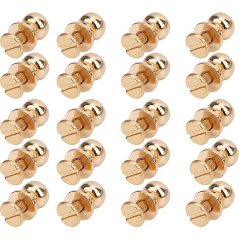 20 clous décoratifs en cuivre doré 9 x 8 mm, à tête arrondie, pour accessoires de sacs et de chaussures, adaptés à la maroquinerie. (1/3)