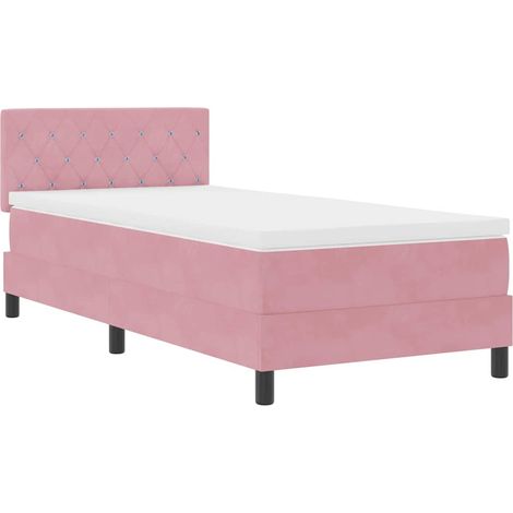 Boxspringbett mit Matratze mit Matratze Rosa 100 x 200 cm Stoff vidaXL