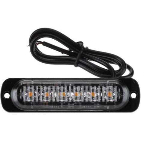 Lot de 2 feux de position latéraux 6 LED pour feux de position avant arrière universels pour camion, caravane, camping-car, camion, voiture, bus (jaune),11228mm (1/4)