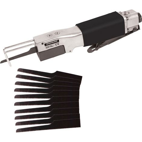 Lot scie sabre pneumatique et 10 lames de rechange