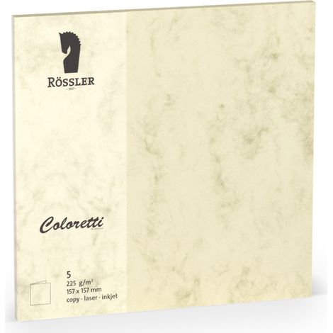 Rössler 220741506 Coloretti doble Tarjetas 157/314 x 157, Alto, color mármol, 5 unidades)