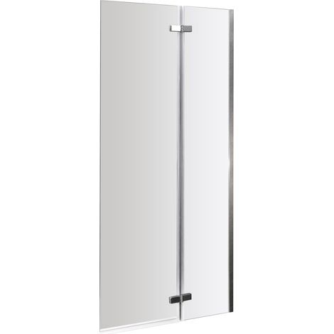 Chrome 5mm Toughened Safety Glass Centre Hinged Shower Bath Screen (1/5)
