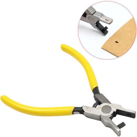 Pince Perforatrice pour Bracelet de Montre en Cuir, Trou carré de 4 X 2 Mm, Pince Perforatrice pour Sangle de Poignet, Outils de Réparation, Outil de Perforation Manuel en Acier (1/5)