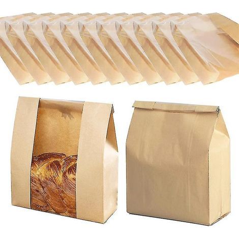 25 sacs à pain en papier avec fenêtre pour pain au levain (1/5)