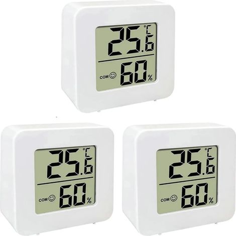 Lot de 3 thermomètres d'intérieur numériques, thermomètres d'ambiance avec écran LCD, hygromètre intelligent pour la mesure de température et d'humidité ambiante (1/5)